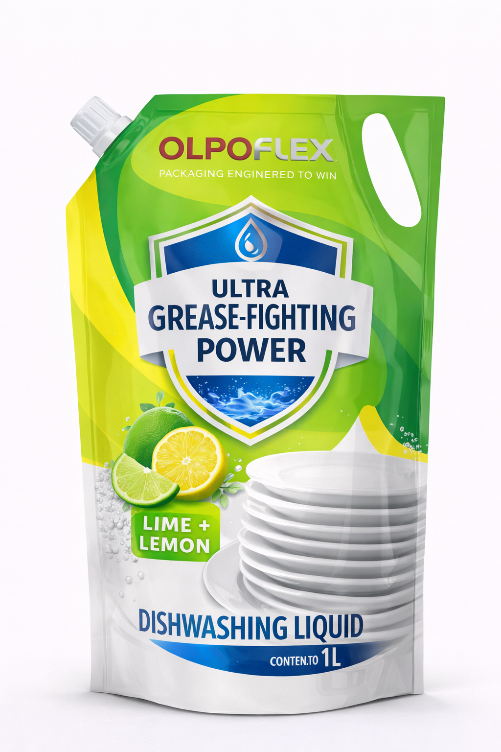 Spout pouch for dishwashing liquid — non-food application