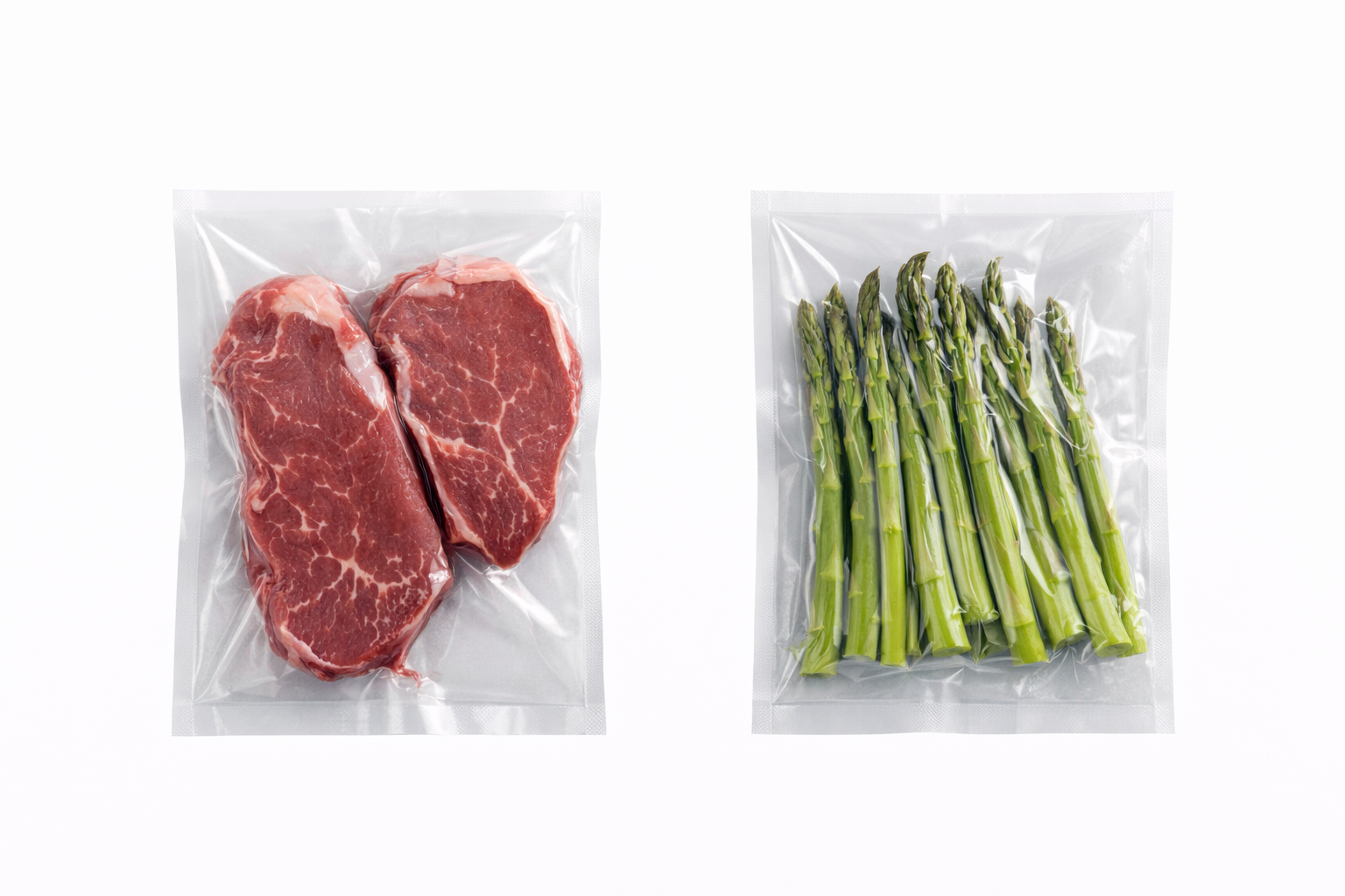 Three-side sealed vacuum flat bag